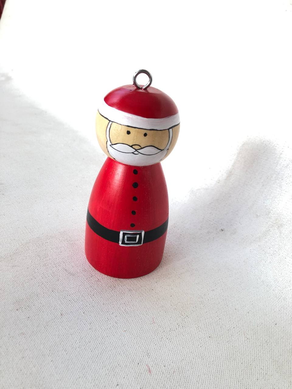 Hand turned painted Santa