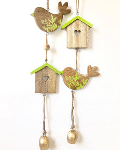 Bird and house hanging