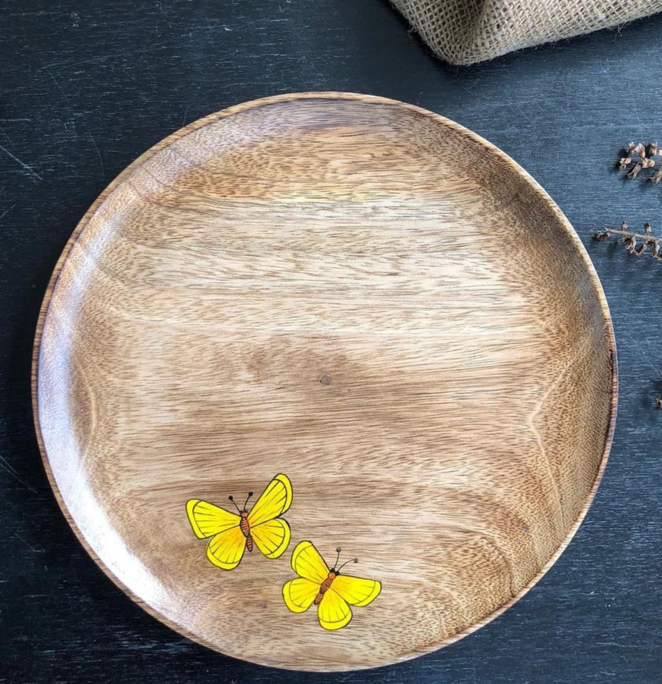 Yellow Butterfly Dinner Plate 10"