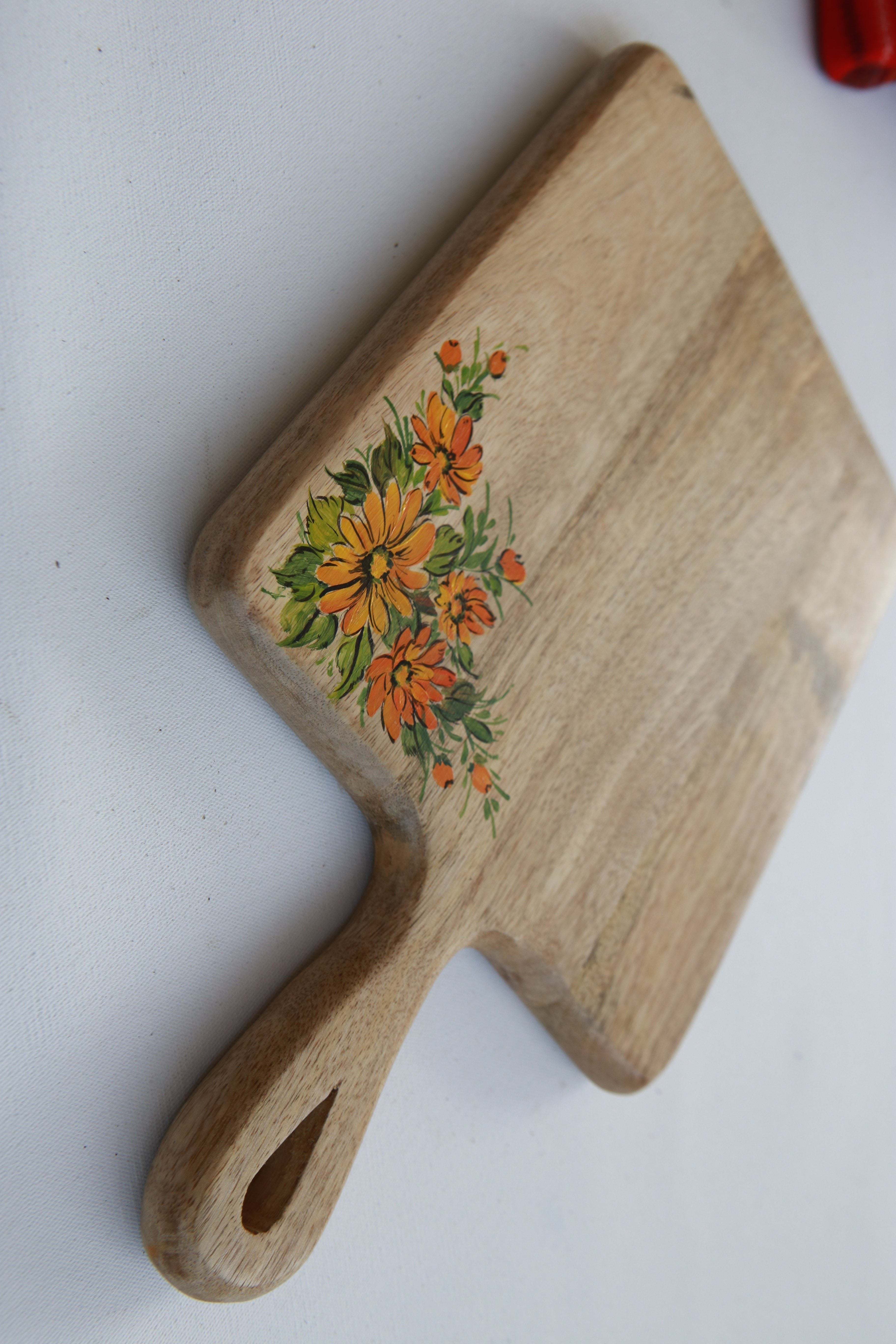 Orange Wildflower Rectangle Platter 15" x 9"