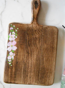 Vibrant Blossoms Pink dogwood platter 15" x 9"