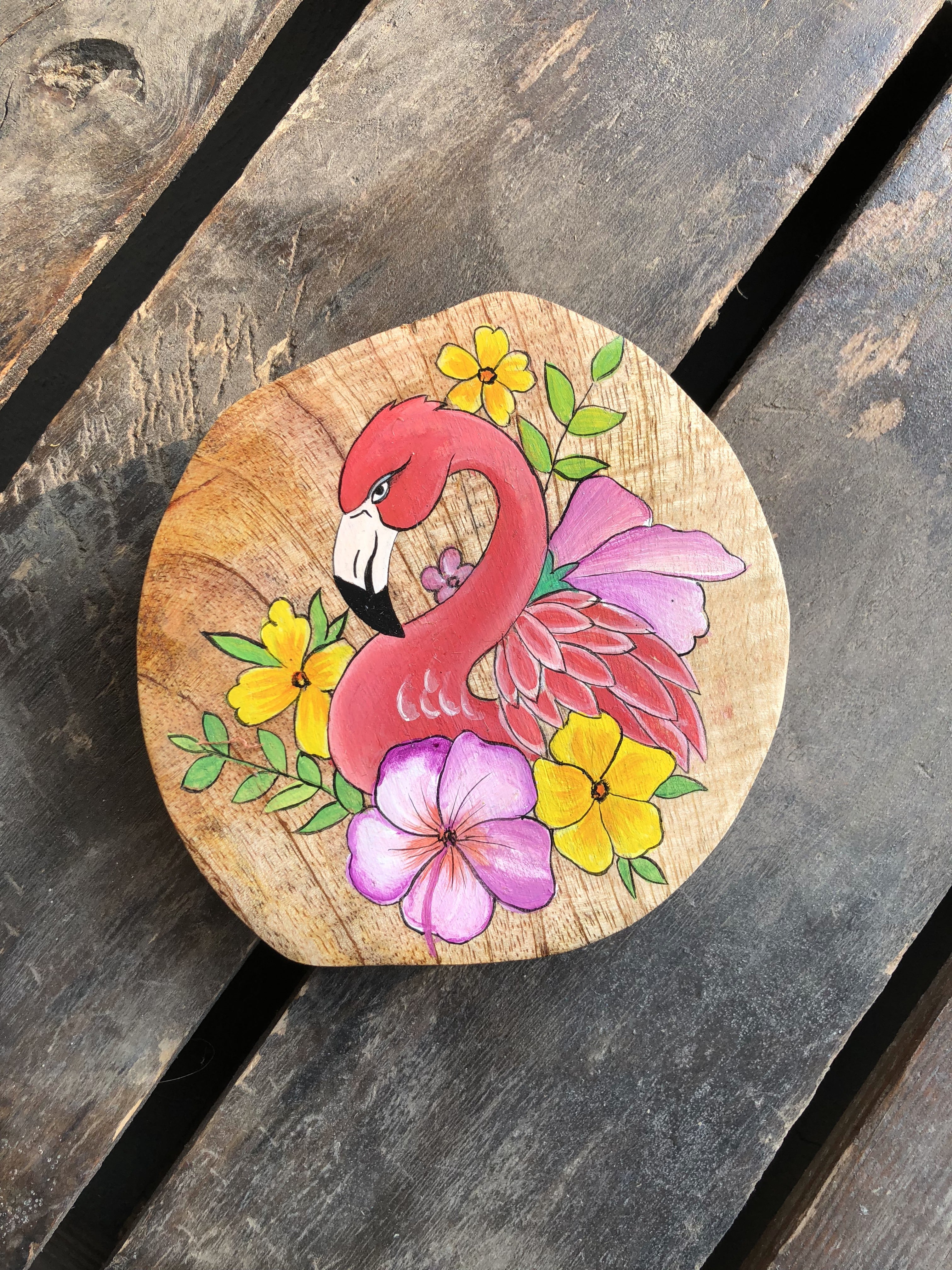 Flamingo log- Tropical