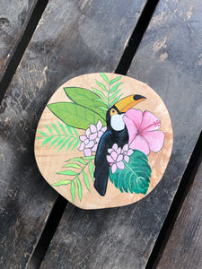 Toucan Bird log- Tropical