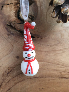 Snowman Glass Ornament