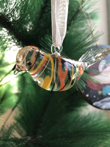 Bird Glass Ornament - Flame