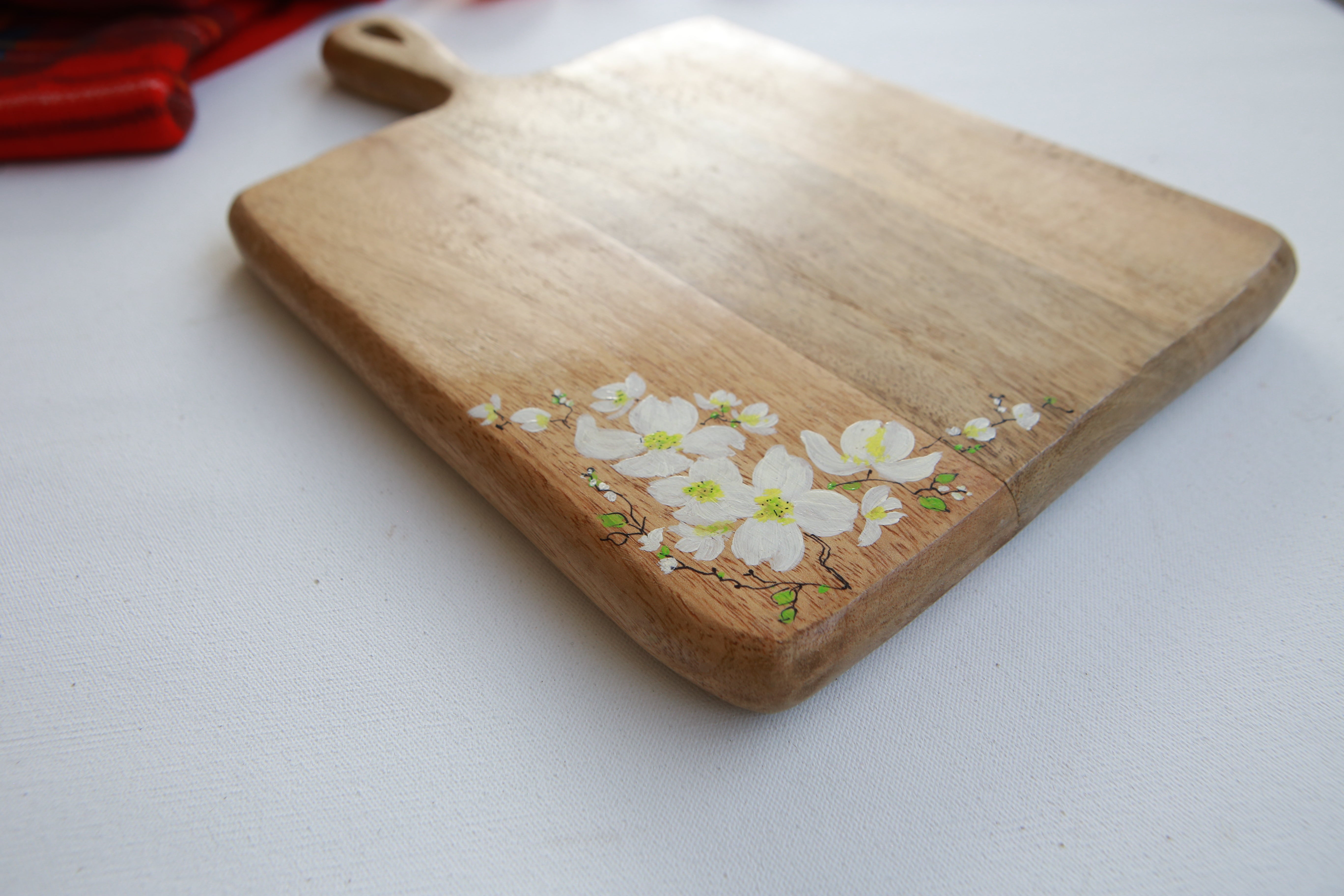 Vibrant Blossom dogwood flowers platter 15" x 9"