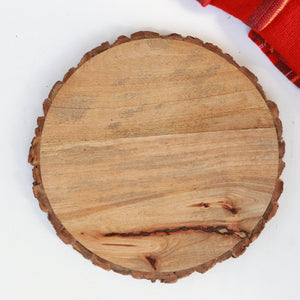 13" Round Bark Platter Plain