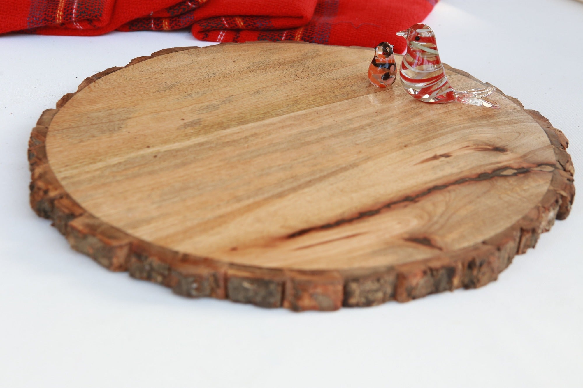 13" Round Bark Platter Plain