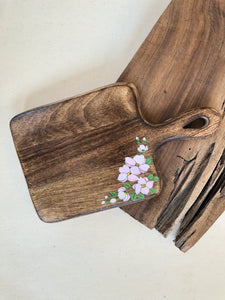 Mini Platter with pink flowers 9" x 6"