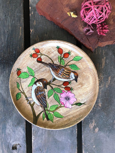 Guraiya/sparrow designer wood plate D2