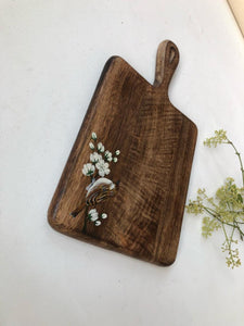 Sparrow wood handle Platter 15" x 9"