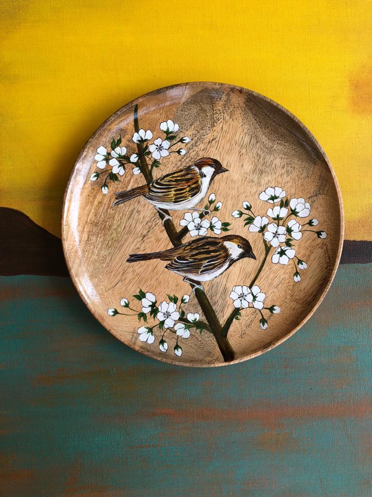 Joy - Guraiya designer wood plate, D1 8"