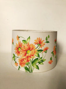 Orange Dahlia painted Lampshade