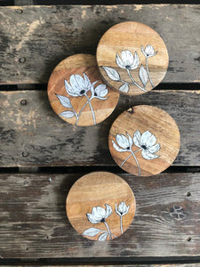 White Papaver  (Set of 4)