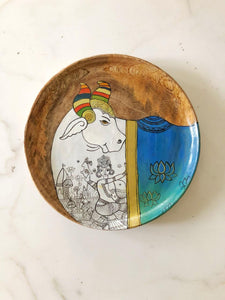 Krishna's Cow Wall Plate Set of 2
