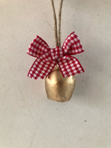 2" Bells with checkered red bow