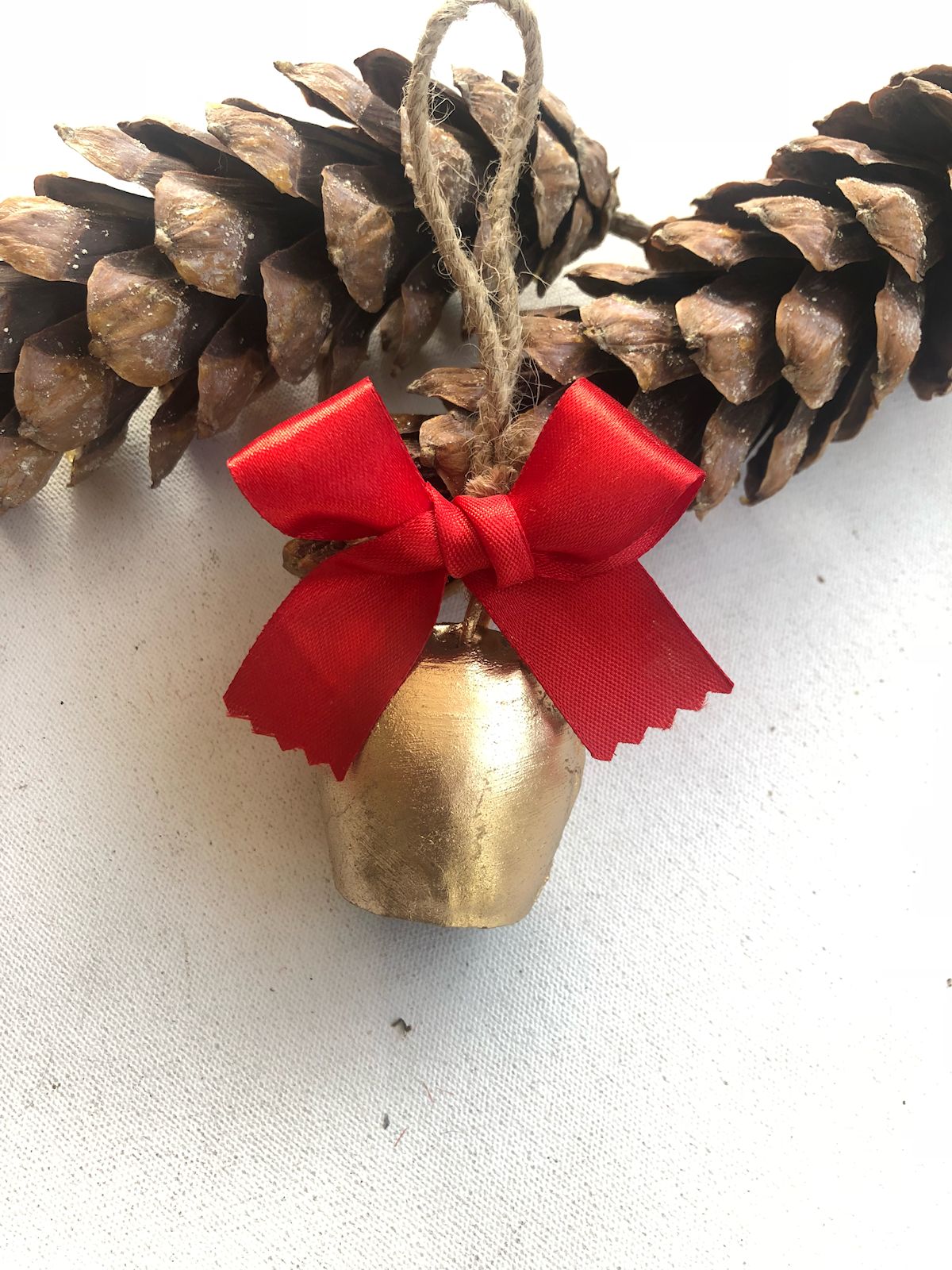 2" Metal Bells with  Red satin bow