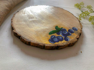 10" Blueberry Bark platter with Cloche