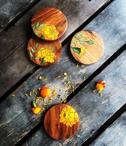 Marigolds(Set of 4 coasters)