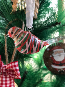 Bird Glass Ornament - Ruby