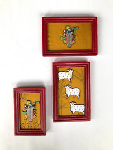 Pichwai Framed Art - Maroon Set