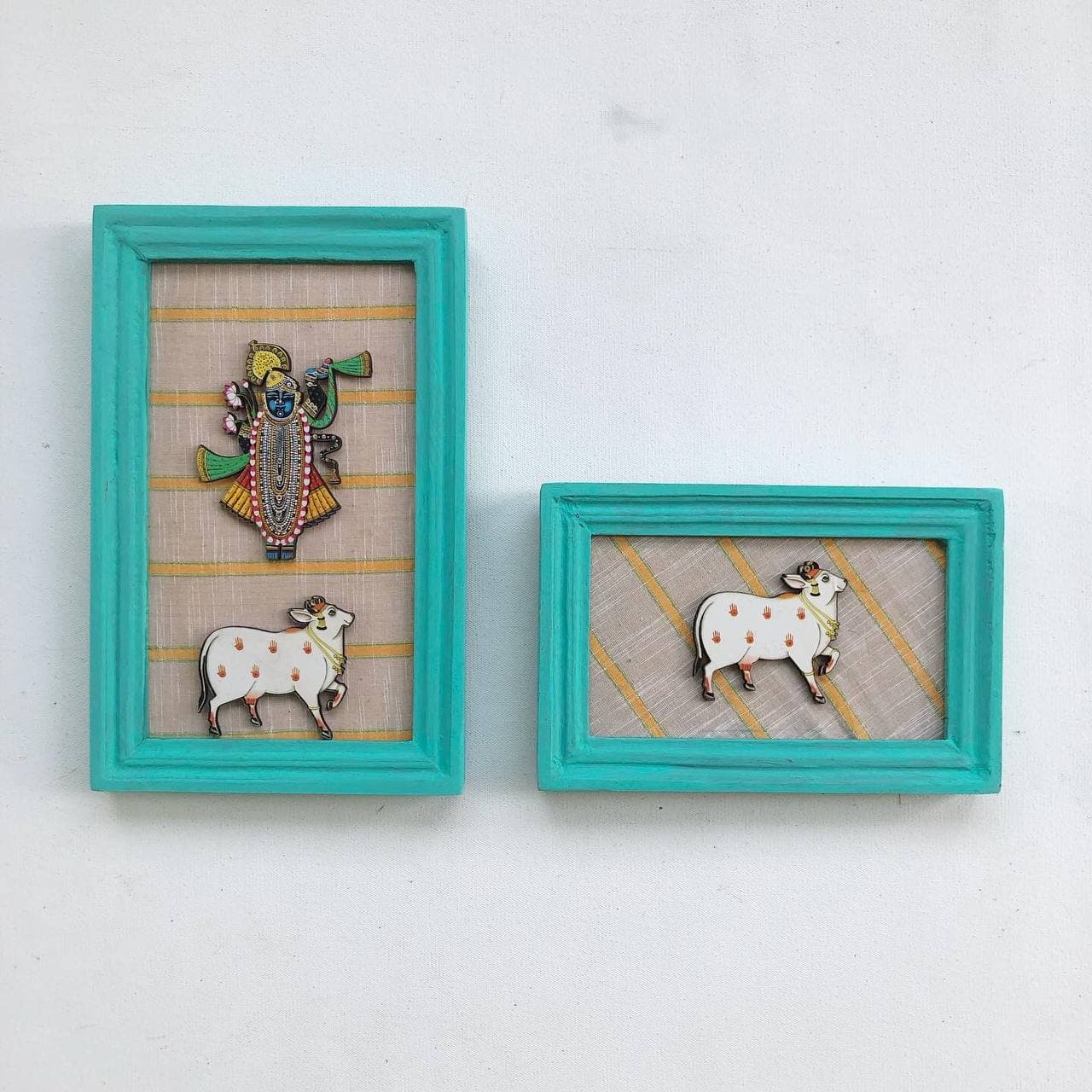 Pichwai Framed Art- Teal